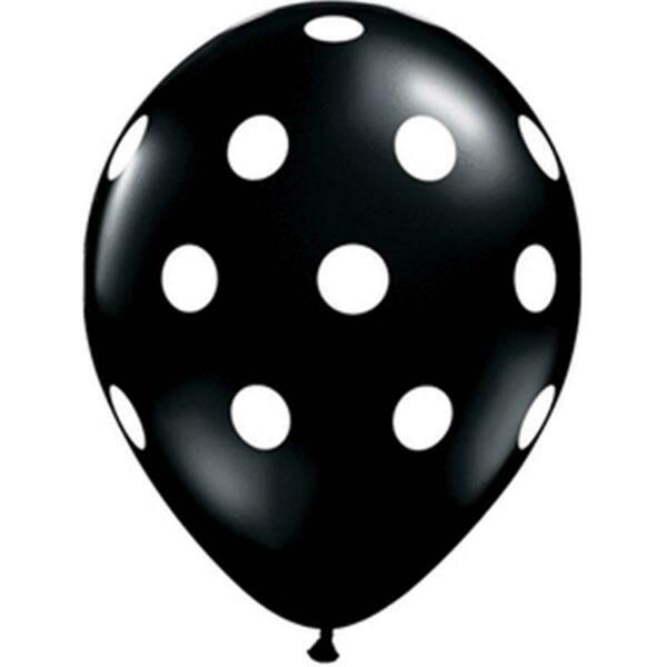 Mayflower Distributing 11 in. Big Polka Dots Latex Balloon - Black 56273